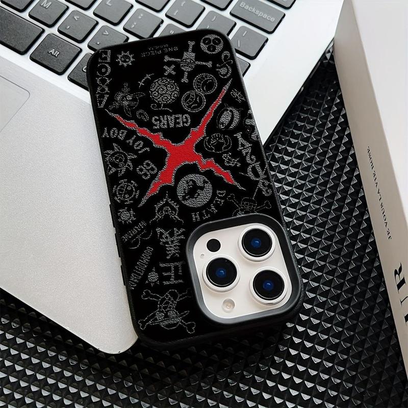 Anime Black Design One  Phone Case Suitable for iPhone 17 16 15 14 13 12 11 Pro Max Plus Shockproof Soft Back Cover Couple Gift