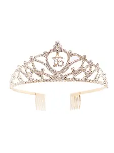 1PC Happy Birthday Party Crown, 16th Birthday Adult Gift, Digital Diamond Crown, Fashion and Popular Headpiece, Elegant Crown Design