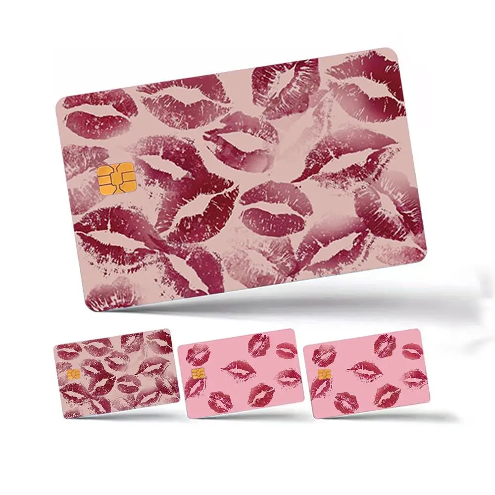 Lip Print Pattern Design Credit Card Skin Sticker, 4 Counts/set Thin Waterproof Scratch Resistant Credit Card Skin Sticker, Bank Card Decorative Stick
