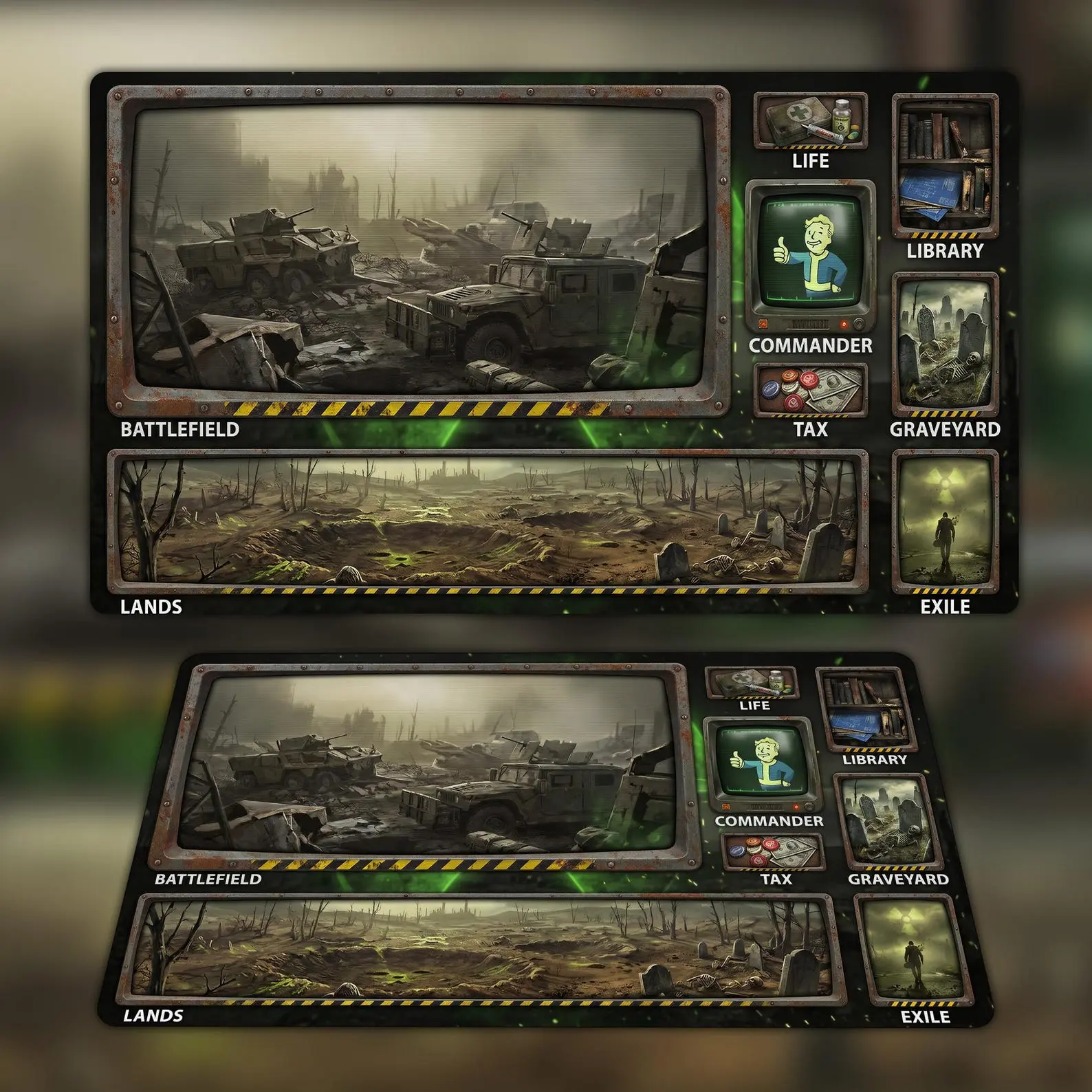 Zoned Fallout TCG Trading Cards Game Gaming Mousepad and Playmat, Desk Pad for Gamers