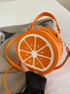 Glitter Women's Crossbody Bag, Lemon Shape Street Style Shoulder/tote Bag, Trendy Versatile Y2K Fashion Accessory, Model 2026-0226