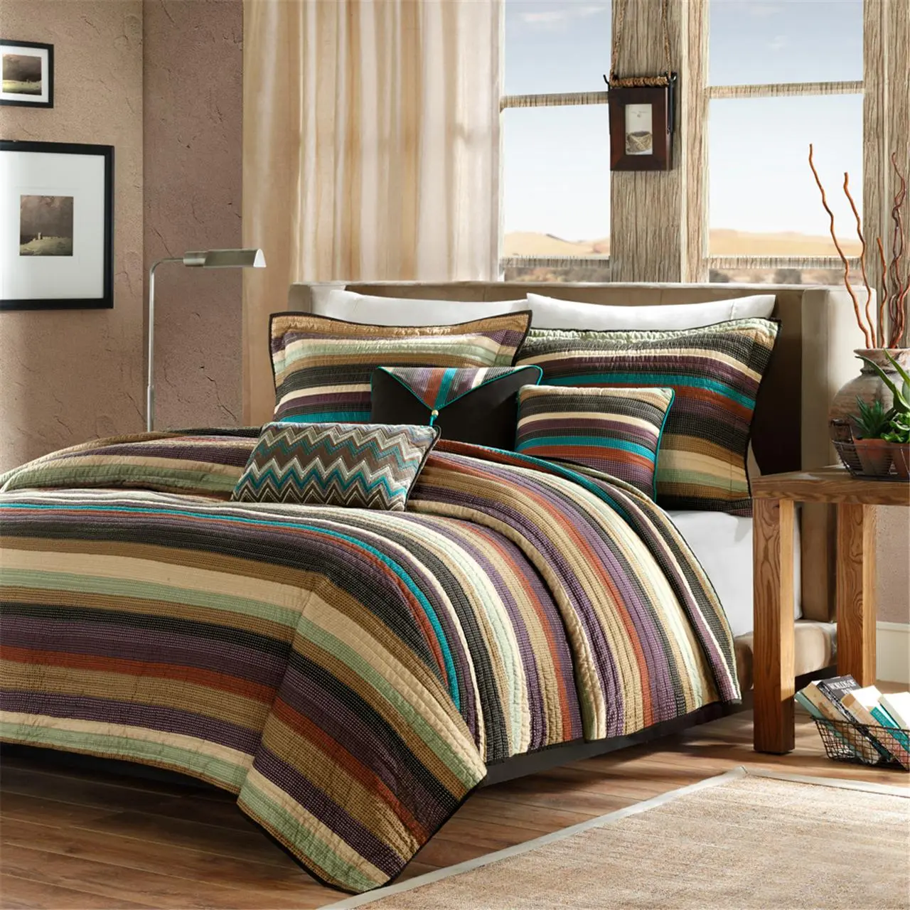 Reversible Quilt Set with Throw Pillows, Yosemite