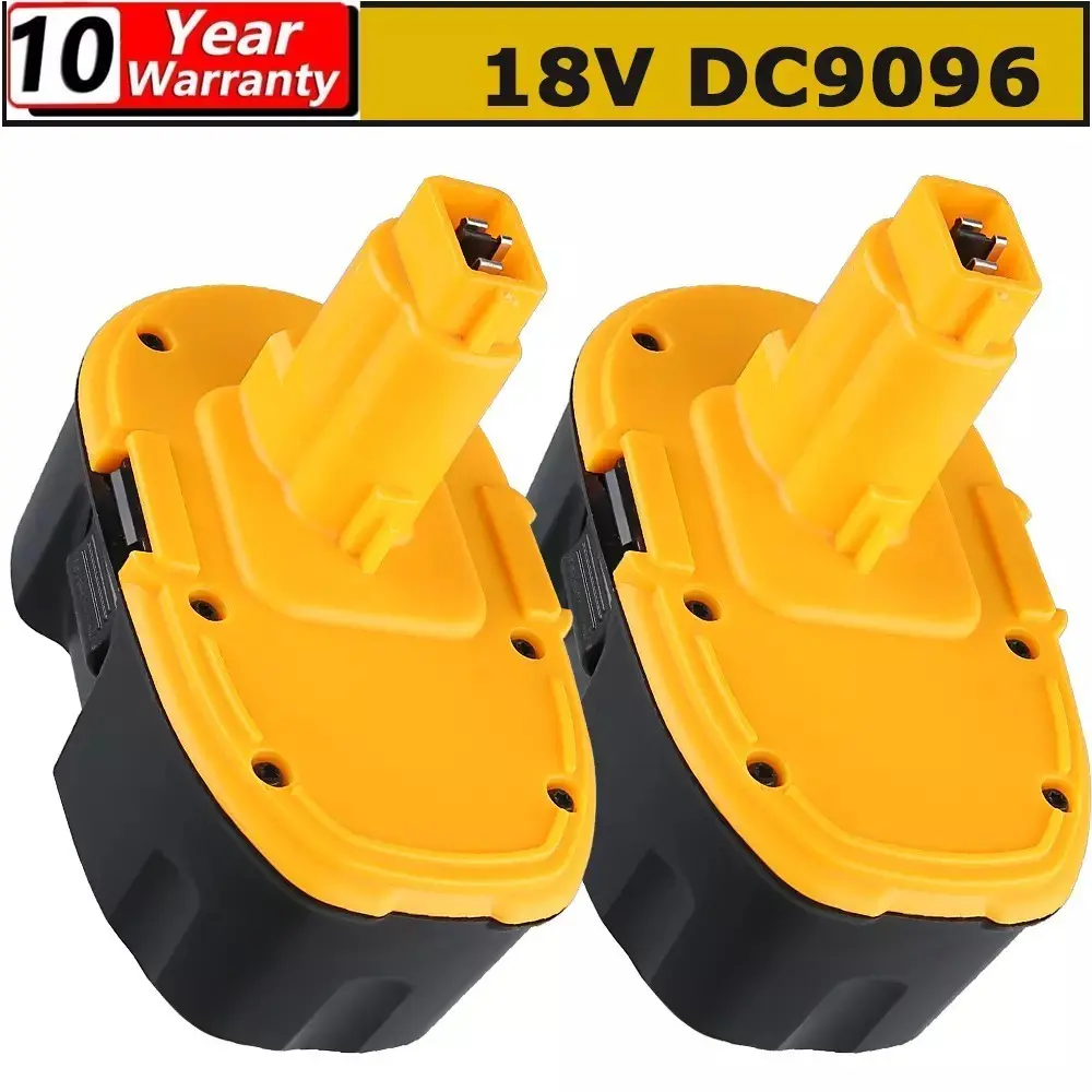18V Ni-Cad Power Tool Batteries (2 or 1Pack, 5.5Ah) - Upgraded Compatible Replacement for Dewalt 18V XRP (DC9096, DC9099, DW9095, DW9098, DW9099) - 40% Running Time, No Memory Effect, Works with OEM Chargers, Safe & Reliable
