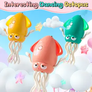 Interactive Sensory Electric Dancing Octopus Toy with Smart Obstacle Avoidance & LED Lights Music USB Rechargeable Upright Crawling Modes for Kids Fun