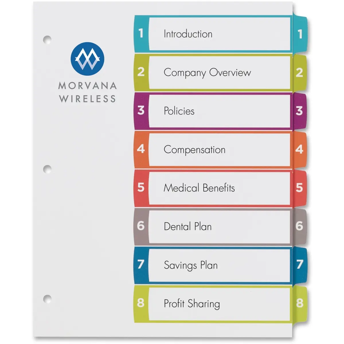 Avery AVE11841 Ready Index Table of Contents Dividers 1 to 8, Multicolor