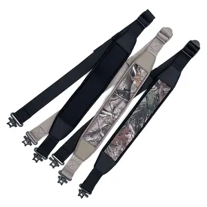 Two Point Sling with Swivels Comfortable Neoprene Padded Adjustable Shoulder Strap for Outdoors Material Rubber Iron Buckle  Outdoor Hunting Accessory rifle rope strap Tri-lock Swivel universal adapter