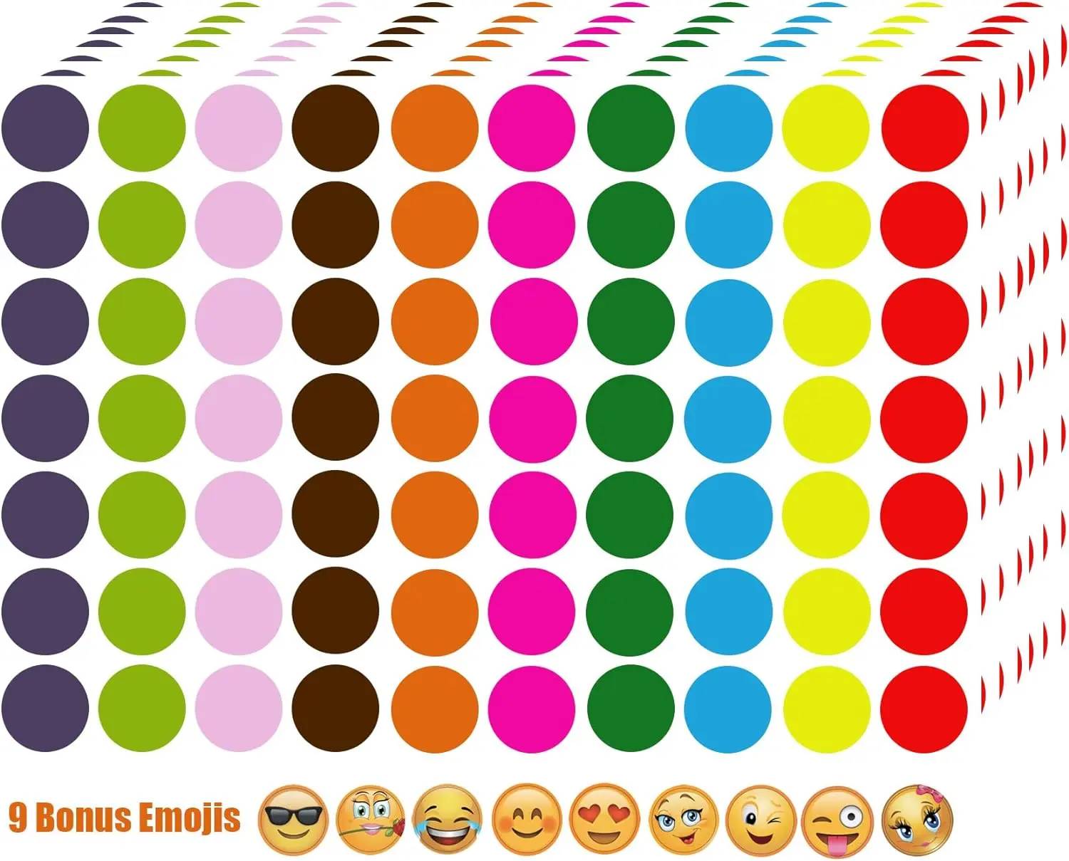1050 PCS Colored Dot Stickers - 3/4" Circle Stickers - Price Stickers for Garage Sale - Polka Round Color Coding Labels - for Office, Inventory, Classroom, Art & Craft Papers