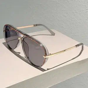 2026 New Retro Aviator Sunglasses, Unisex Multi-Color Gradient Lens Eyewear, Classic Vintage Fashion Shades, Lightweight Stylish Casual Glasses for Men Women Daily Commute Outdoor Travel Summer Street Wear