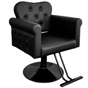 GAOMON Salon Chair for Hair Stylist, Barber Hair Styling Chair with Height Adjustable Hydraulic Pump, 360 Degrees Swivel with Lock, High-Density Foam & PU Leather for Beauty, Max Load Weight 330 Lbs- Black