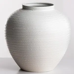 Large Flower Vase  Decor - Tall Farmhouse Table Vases Rustic Living Room Kitchen Bedroom Centerpieces Decorations for House Office Coffee Desk Dining Floor Shelf Gifts (Metal 11" Rustic)