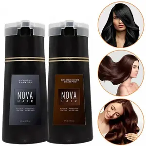 【Results in 10 min】2026 Hair Dye Shampoo, Nova Hair Instant Color Shampoo, Hair Color Shampoo Gentle Ginseng Conditioner Cleanser Hair Care Product Moisture