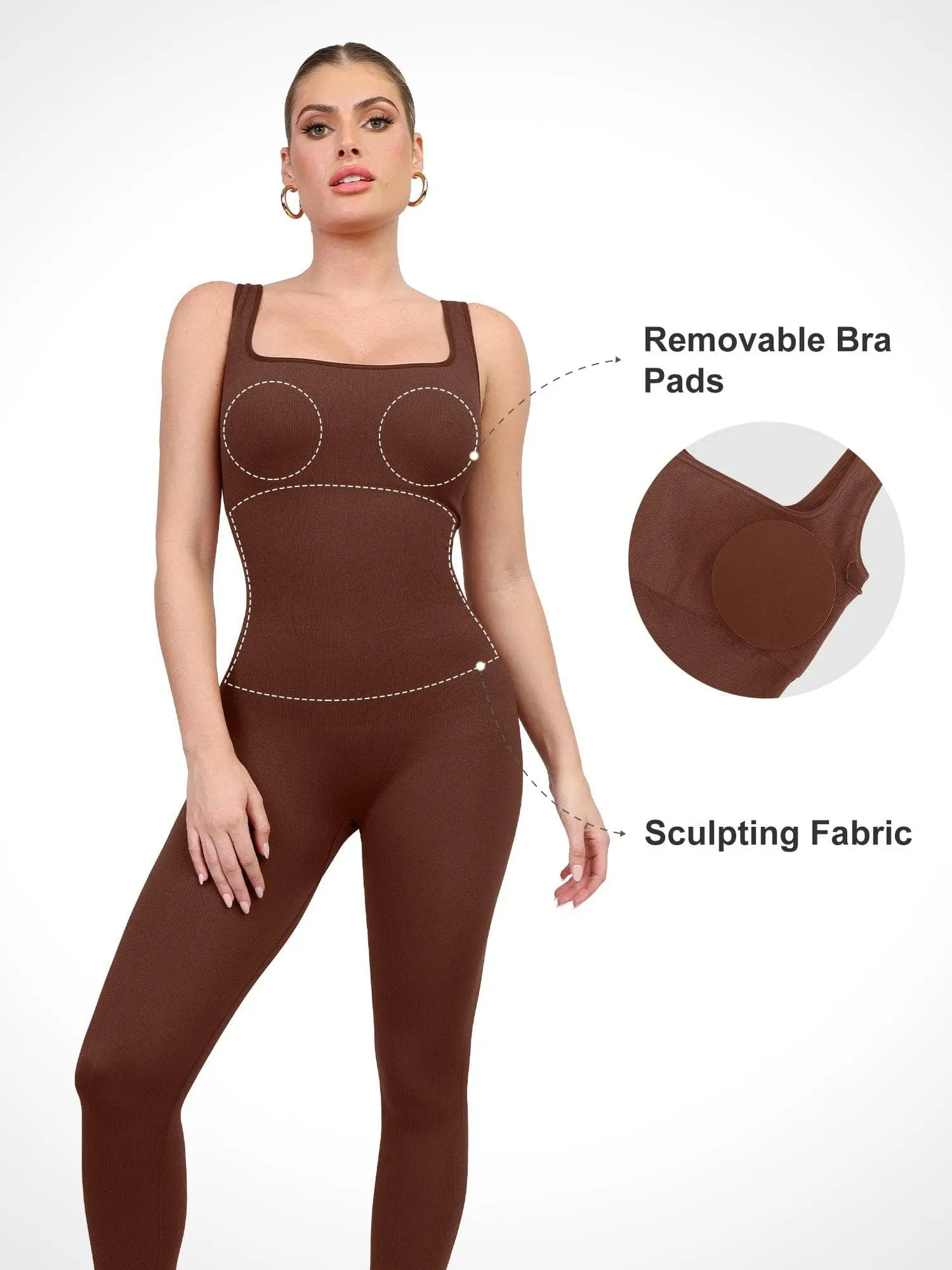 Popilush Seamless Square Neck Sport Jumpsuit Minimalistic Activewear-Creator Live Popilush Seamless Square Neck Sport Jumpsuit Minimalistic Activewear-Creator Live