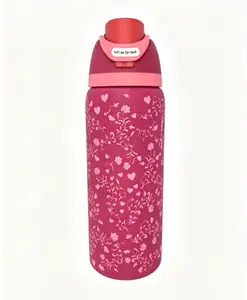 Owala 32oz Insulated Bottle - Cute Pink Floral Design, Leak-Proof Flip Top, BPA-Free, Stainless Steel, Keeps Drinks Cold 24H, Travel Coffee Mug, Thermos Mug, Everyday Use Drinkware Flasks Peace Tumbler Portable Bottled Funny Unicorn Sparkle Rage