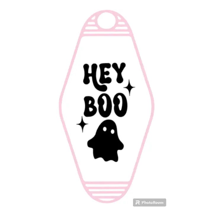 Limited Edition Peach and Teal 'Hey Boo' Motel Keychain - Fashion Accessory