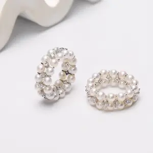 Luxe Cluster Pearl Ring with Genuine Freshwater Pearls