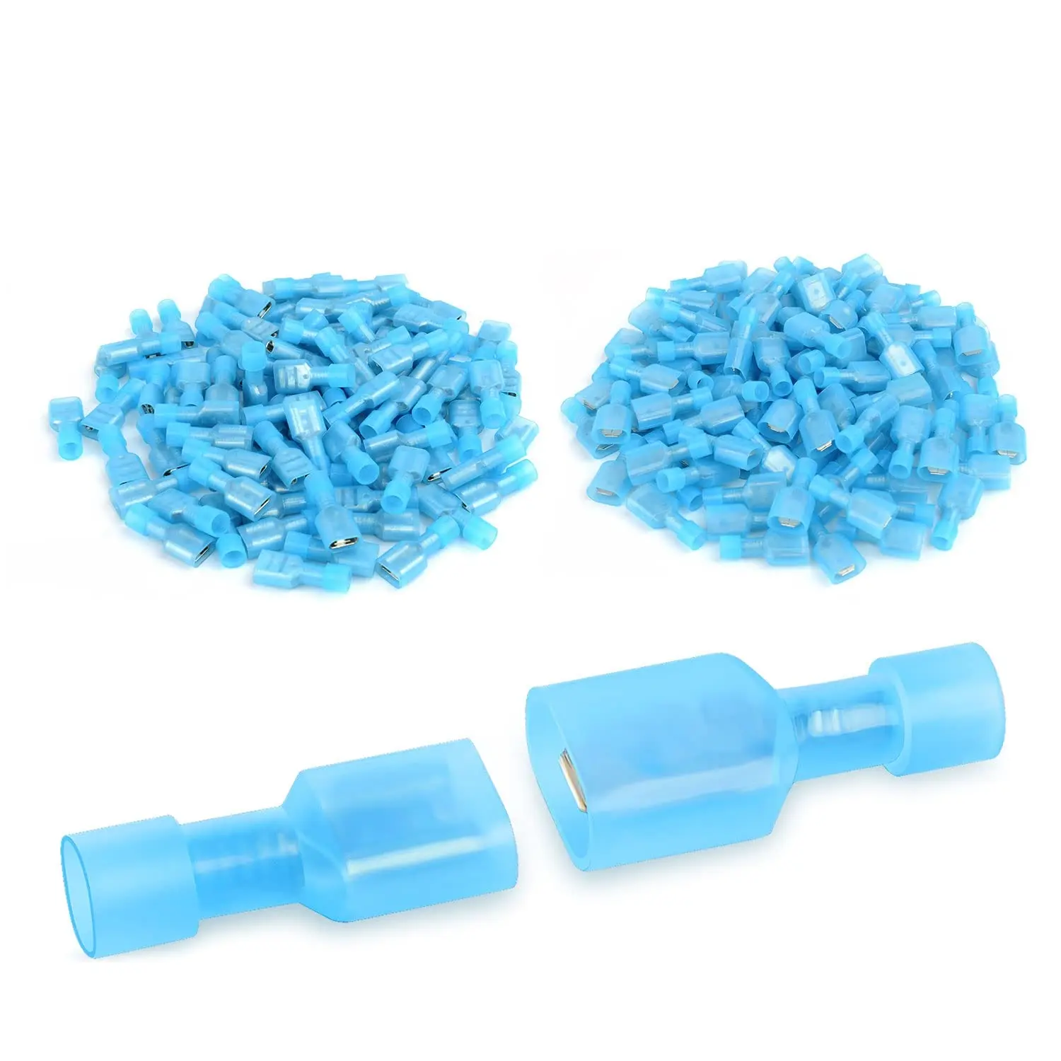 Nilight 200PCS Fully Insulated Nylon Cover Spade Wire Crimp Terminal Plug Kit, A.W.G. 16-14 Cables 15A Current Snap-In Connectors & Terminals, Male-Female Quick Snap, Anti-Corrosive, Easy to Use, 2-Year Warranty