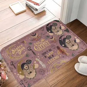 Stevie Nicks Inspired Sister of the Moon Rug - Back To The Gypsy Lyrics Print, Boho Witchy 70s Rock Music Fan Gift, Celestial Moon and Gypsy Style Soft Non-Slip Durable Mat for Bedroom Living Room