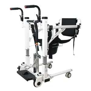 【GARVEE】Hydraulic Patient Transfer Lift Chair with Backrest and Commode, Adjustable Seat Height, Shower Chair, Elderly Lift-Assisted Bedside Toilet Chair for Home Use Multifunctional Transfer Wheelchair