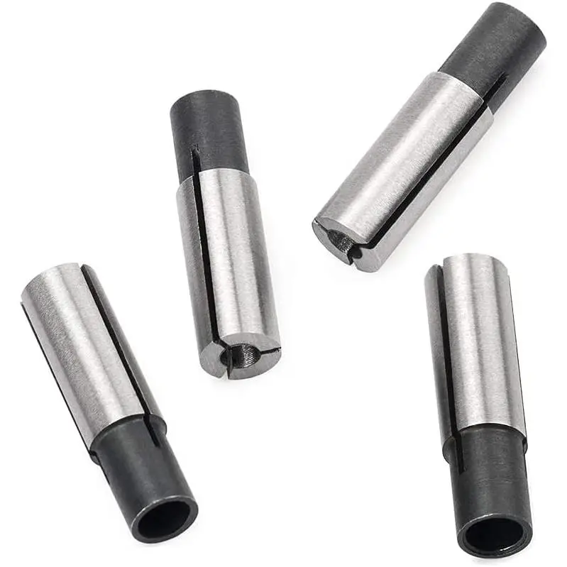 4-Piece Durable & Reliable High-Carbon Steel Power Tool Converter Adapter Chucks, 1/4" To 1/8"" Engraving Bit Router Converter, Enhances Compatibility for Engraving Machines, Ideal for DIY Enthusiasts