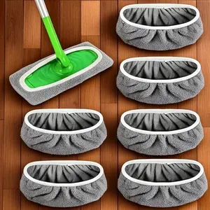 4 Pack Reusable Mop Pads, Ultra-fine Fiber Cleaning Pads with High Water Absorption, Strong Adhesion Fit Most Standard Mops, Practical Home Floor Cleaning Essential