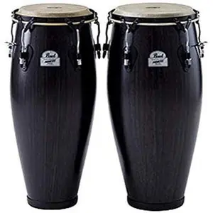 Primero Fiberglass 10" and 11" Conga Drums, Bistre Black (PFC202602)