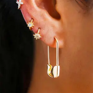 Smooth pin earrings with multiple colors for selection, clip-shaped earrings for women, jewelry for daily matching