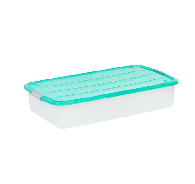 IRIS 50 Qt. Plastic Storage Bin with Lid, Stackable Storage Container, Tote, Clear