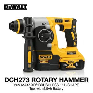 DEWALT DCH273 20V MAX Brushless SDS Plus Rotary Hammer Drill For Overhead Concrete Work Metal Drilling And Mobile Jobsite Applications Cordless Power Tool Featuring 2 Mode Operation SHOCKS System And Overload Protection