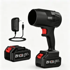 21V Lithium Battery Cordless Blower, Dual Battery Model｜High Wind Speed Powerful Airflow｜For Car Wash Enthusiasts｜Blowing Dry Cleaning / Courtyard Leaf Removal