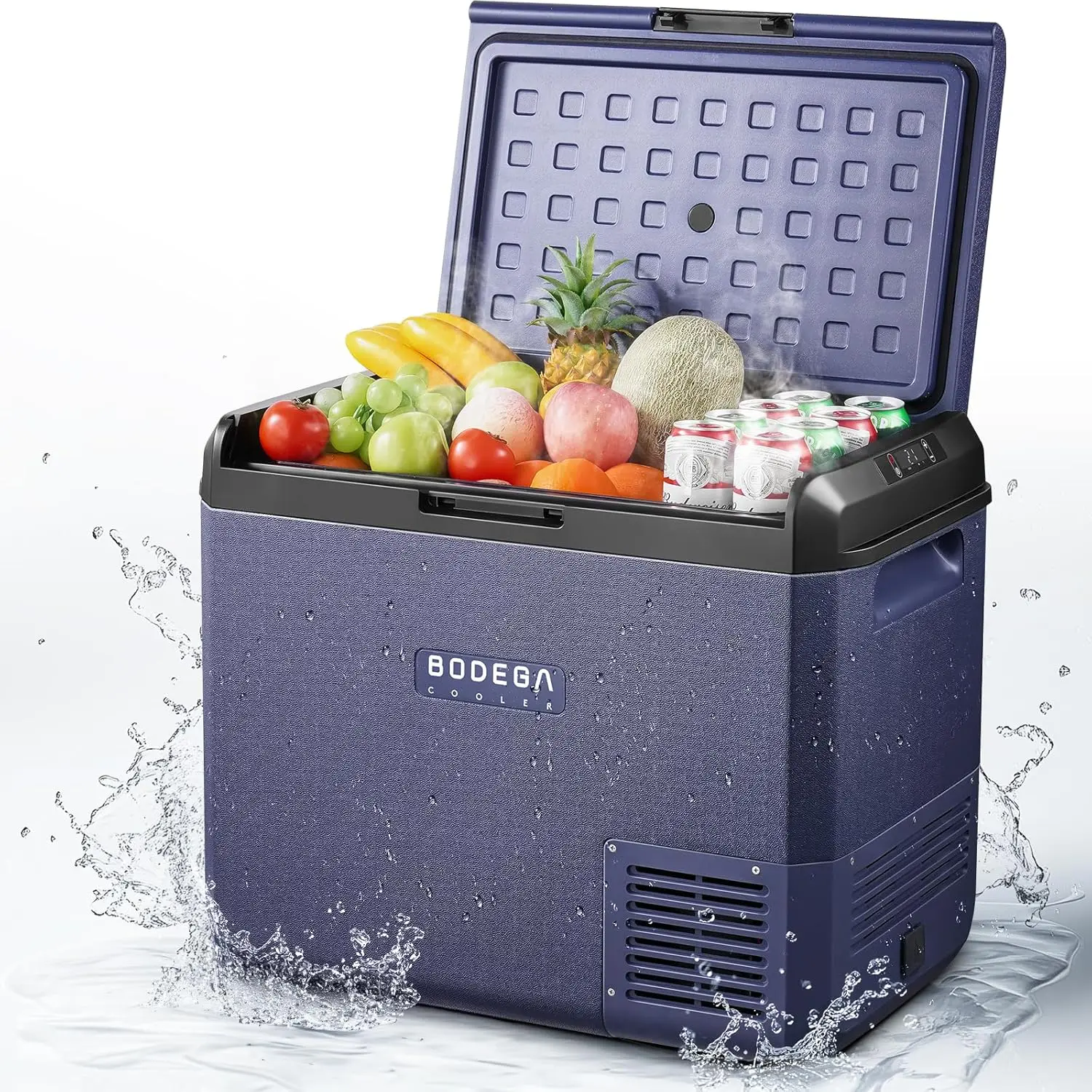 BODEGA COOLER 12v Car Refrigerator, 63QT(60L) IPX4 Waterproof Electric Cooler, APP Control Car Fridge with 12/24V DC 110-240V AC, -4℉~68℉, Portable Freezer for Truck Van RV Camping, Travel,Home