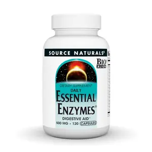 Digestive Support - Essential Enzymes 500 mg - Support for Proteins, Fats & Carbs - Source Naturals