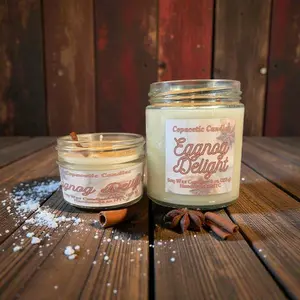 Copacetic Candles Eggnog Delight Candle with Cinnamon Nutmeg & Clove for Festive Year-Round Scent