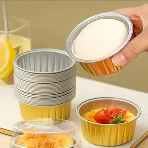 New Arrival 50 PCS 3.34×2.55×2.1 Inch Trapezoidal Foil Containers with Lids | Food Grade, High Temp Resistant – Ideal for Home Kitchen/Camping/Takeout