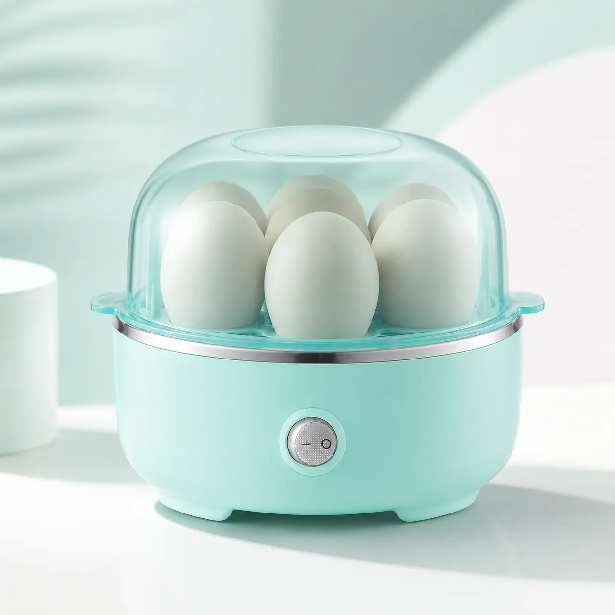 EGC115M Electric Egg Cooker, 7-Egg Capacity for Soft, Medium or Hard-Boiled Eggs, Auto Shut-Off, Measuring Cup Included, BPA-Free, Retro Mint