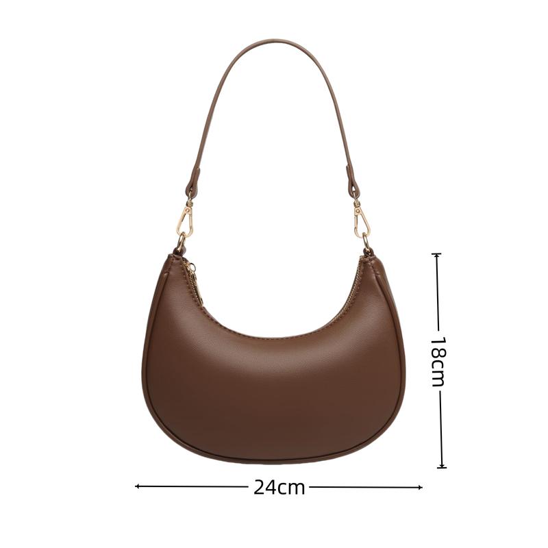 Women'S Fashionable Shoulder Bag, Crescent Bag, Scratch-Resistant And Wear-Resistant, Suitable for Shopping And Dating, Going Out for Parties, Commuting to Work,  Elegant, Simple, Casual And Cool Black Women'S Shoulder Bag