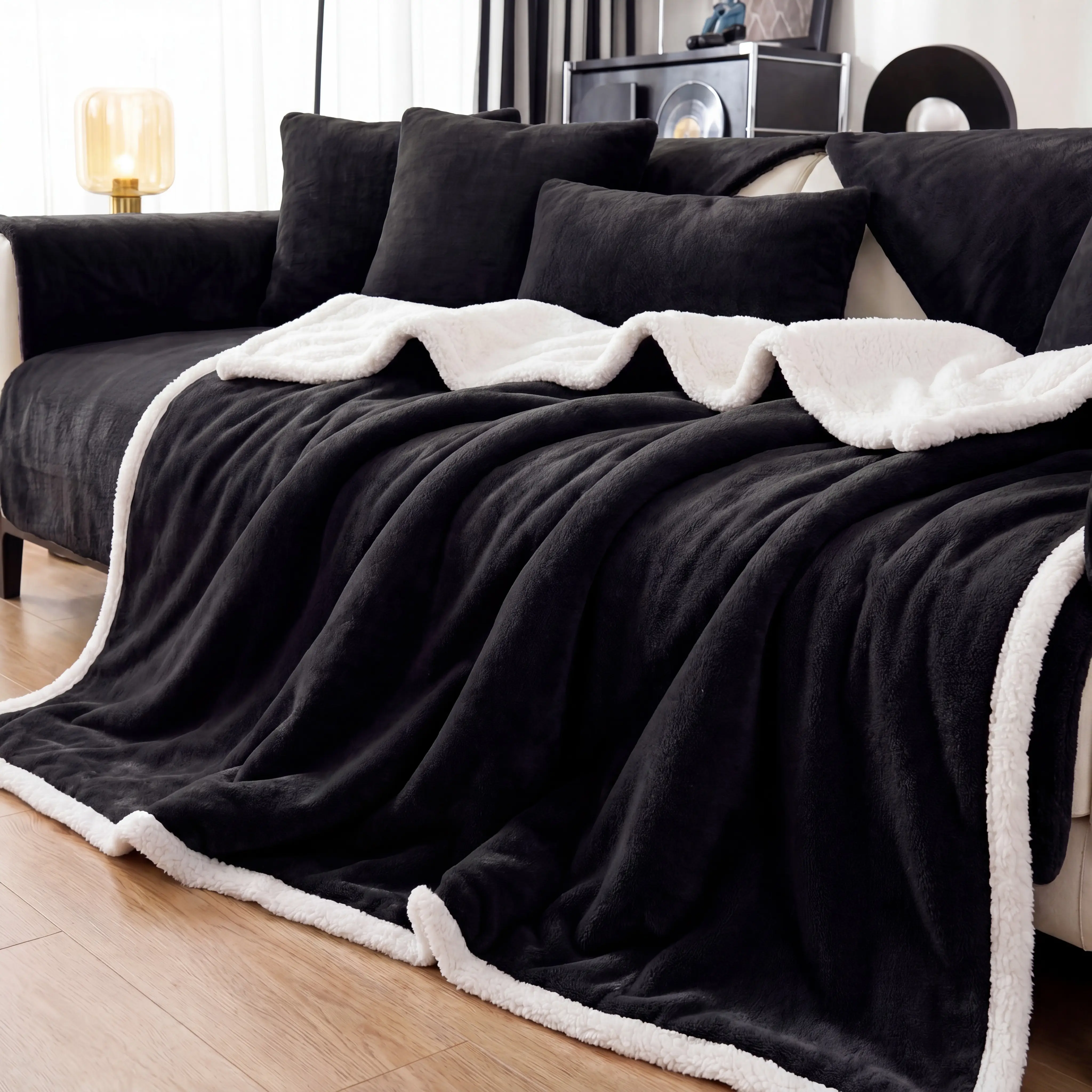 Cosybay Throw Blanket 50”×66” for Couch Sofa Bed,Super Soft Cozy Plush Microfiber Flannel Blanket with Double Design for Adults,Woman,Girls,Warm Breathable Anti-Static Cozy Bed Blanket, All-Season Home Decor & Birthday & Holiday & Father's Day Gifts ﻿