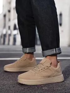 Men's Fashionable Lace Up Low Top Skate Shoes, Casual Comfortable Breathable Sports Shoes, Male All-match Round Toe Shoes for Daily Wear, Casual Dad Shoes