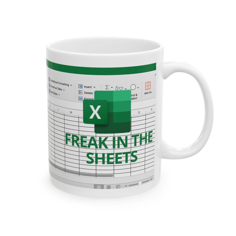 Excel Spreadsheet Humor Mug | 'Ctrl+Z the Freaking Sheets' Ceramic Mug