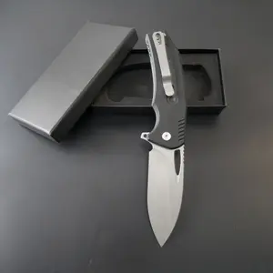 Small pocket knife, EDC folding knife, stainless steel blade and G10 handle, compact and lightweight for everyday use and gifts, metal sheet material