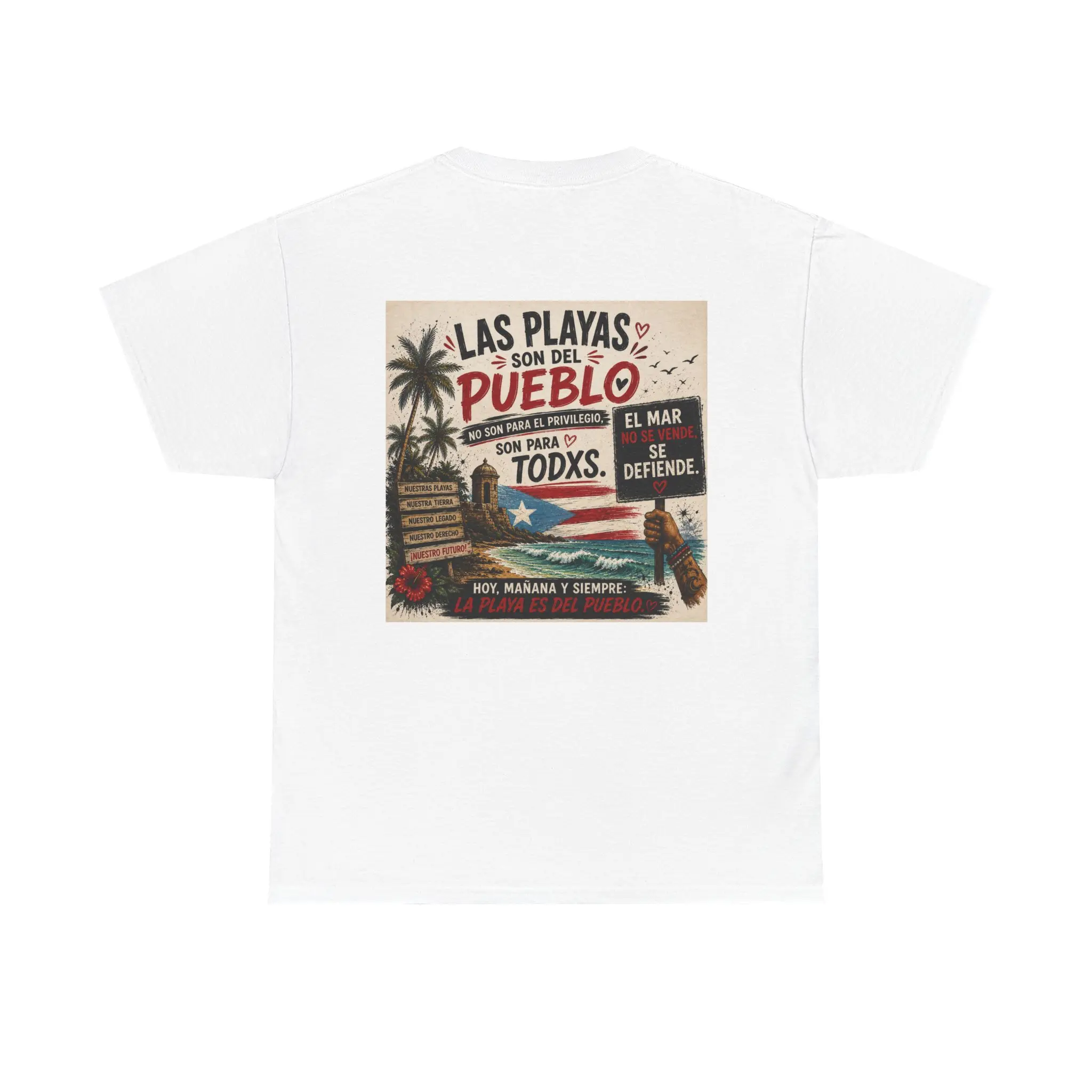 Las Playas Son Del Pueblo Tee | Spanish Coastal Poster Design