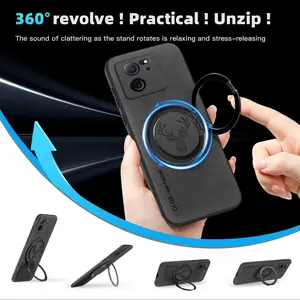 Père David's deer, 360° Spin Stand with Integrated Magnetic Kickstand forXiaomi 15/15pro/14Tpro/14/13T/13Lite/12x/12sPro/12T/12s ultra/11i/11x, Luxury faux leather Case for 13T Phone Case, Fit for MagSafe and Car Holder, Playability and decompression
