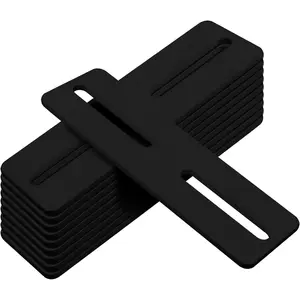 10 PCS Black Flat Mending Plate Straight Bracket Slotted Hole for 1/4" Bolt 5" x 1-1/2" Thickness 1/8"