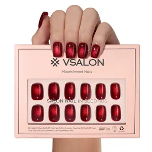 VSALON Press On Nail Set Orchard Hearth Cozy Peach Golden Glitter Almond Nails 32 Nails in 16 Sizes Upgrade Handcraft Tech Gel Press On No Fading Off No Chipping No Splitting