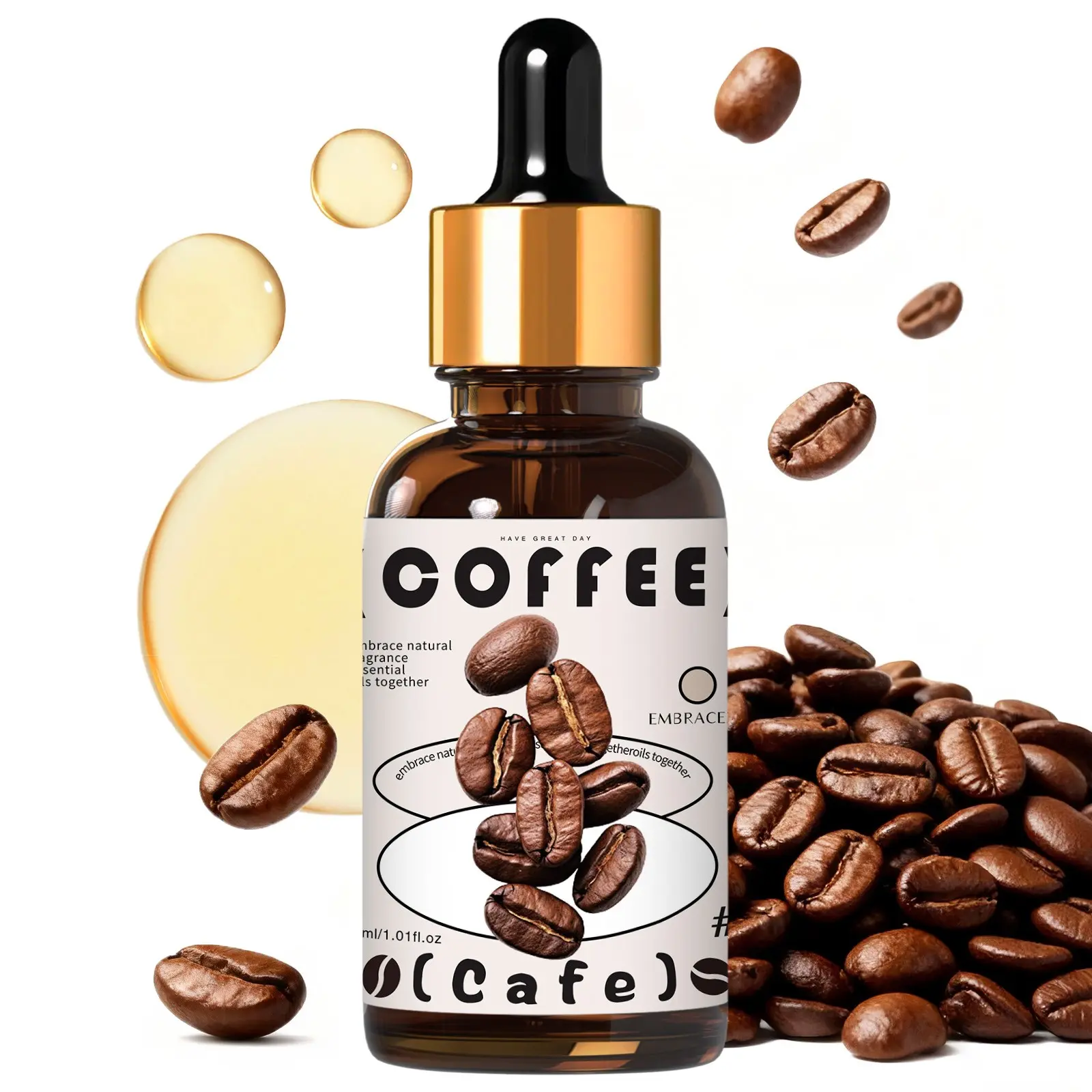 30ML Coffee Scented Essential Oils with Dropper, Scented Home Fragrance, Home Decor, Office Supplies, Humidifier Diffuser, DIY Soap Candle Bath Car Air Freshener