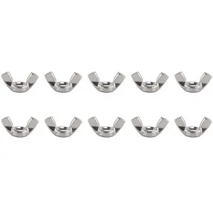 M6 Thread Dia Stainless Steel Wing nut Butterfly Wing Nuts 10 Pcs