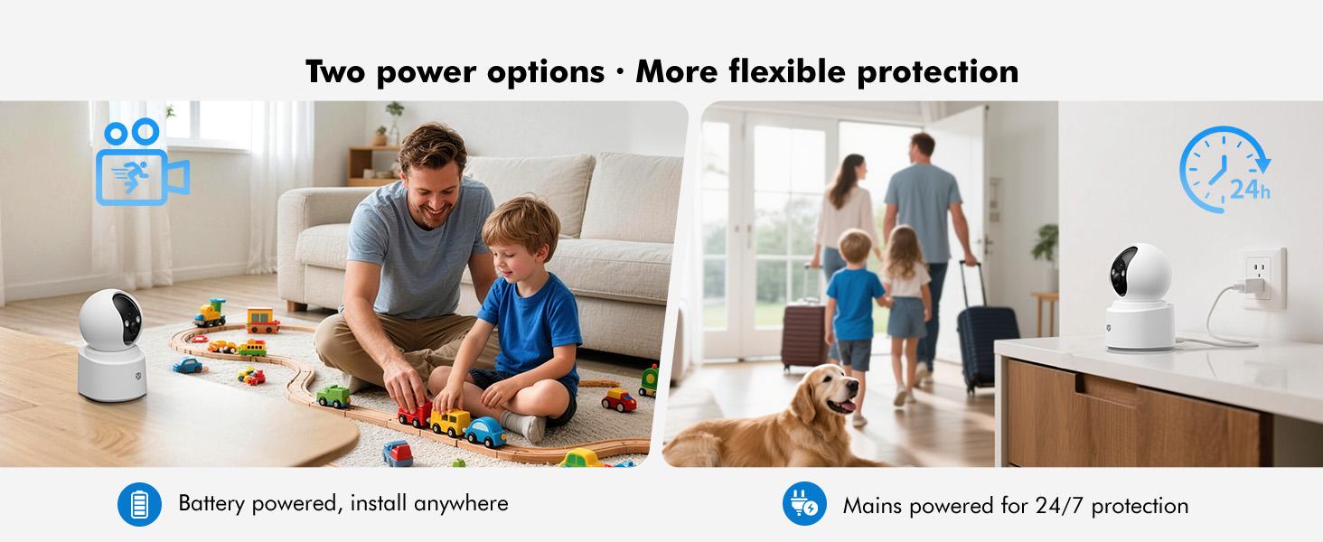 YESPANO indoor battery camera：Long Standby Rechargeable Surveillance Camera with Motion Alert and Spotl，Color  ight Vision, AI Human Detection, 2-Way Audio,  Cloud/SD Storage Protection security cameras for home