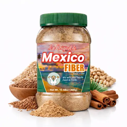 La Original de Mexico Daily Fiber Powder (300g/10.58 oz) - Natural Plant-Based Dietary Fiber Supp, Digestive Nutritional Supplement - Supports Digestive Health, Daily Regularity - Smoothie Blend Fast Mix for Drinks, Food - Non-GMO, Additive-Free