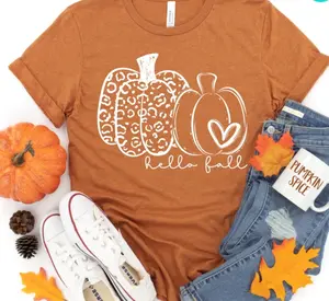 Hello Fall Leopard Pumpkin