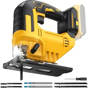 Cordless Jig Saw for Dewalt 20v Max Battery, Brushless Orbital Jigsaw, 0 ° - 45 °   Bevel Cuts, 3 Orbital Settings with LED Light for Straight Curve Circle Cutting (No Battery)