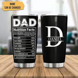Personalized Dad Nutrition Facts Tumbler, Gifts for Dad from Daughter, Son, Father's Day Gift,  Fathers Day 2024 20oz Tumbler